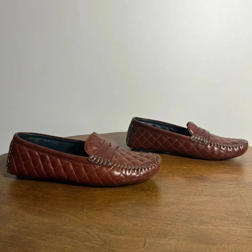 Gorgeous Johnston‎ & Murphy British Quilted Lambskin Driving Loafer Shoes… - Picture 4 of 8